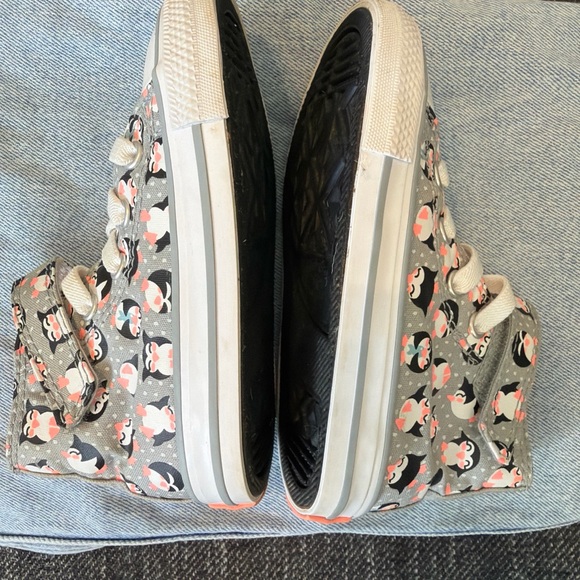 Converse Kids' Gray and Orange High-Top Sneakers Toddler Infant Baby Size 7 Owls - Picture 6 of 7